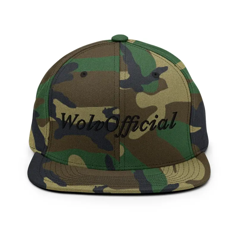 WolvOfficial Snapback Hat - Camo Green