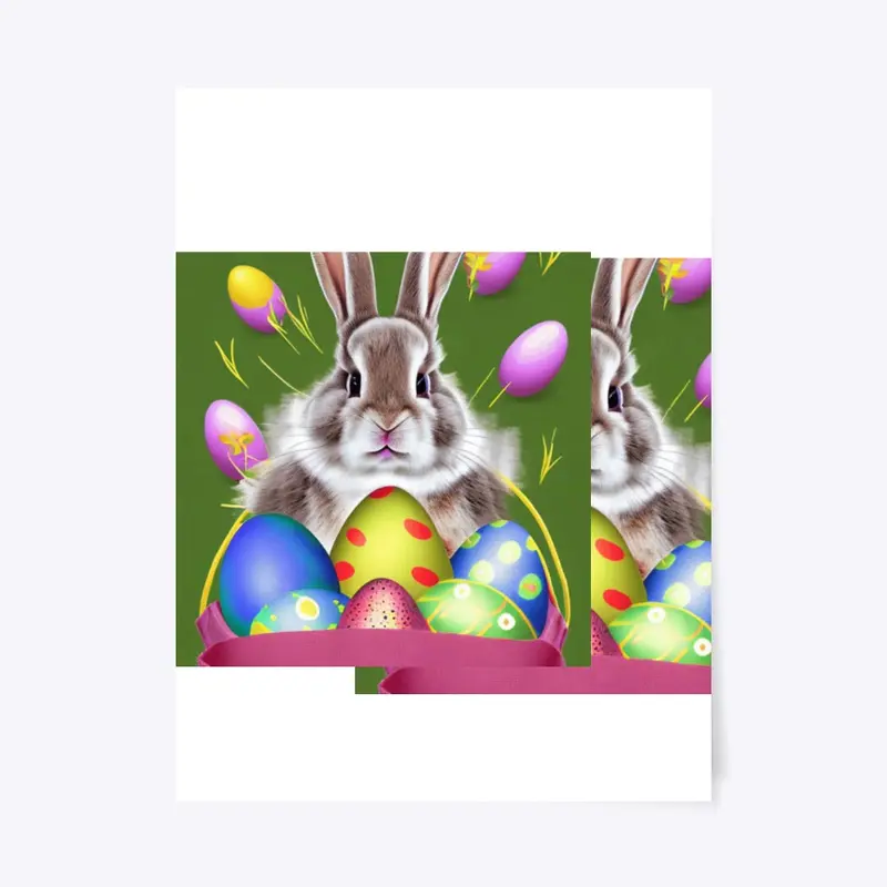 "Egg-Citing Easter Rabbit Print"