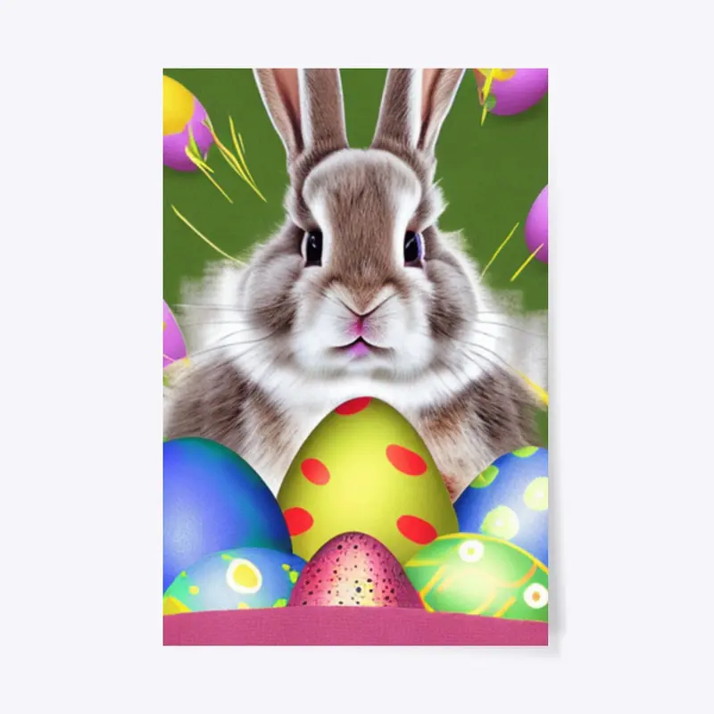 "Egg-Citing Easter Rabbit Print"